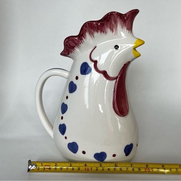 Vintage Hen Ceramic Hand Painted Pitcher FWC Made In Thailand - Picture 15 of 15